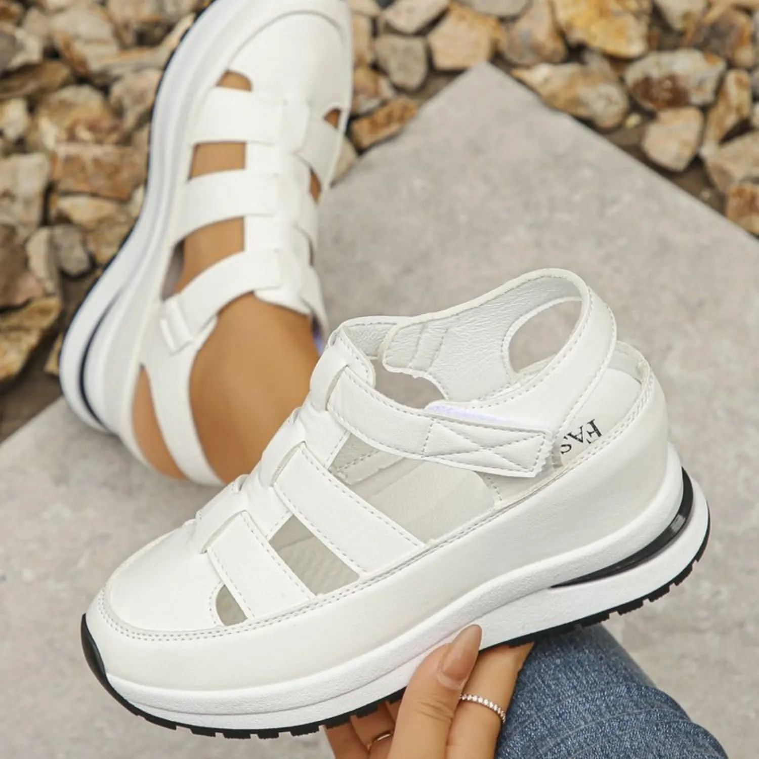 2025 Women's Hollow Out Breathable Platform Wedge Sandals, Womens Stylish Casual Orthopedic Roman Sandal