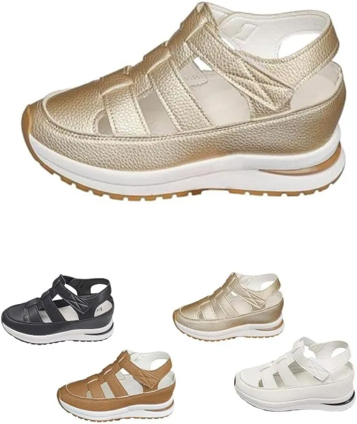 2025 Women's Hollow Out Breathable Platform Wedge Sandals, Womens Stylish Casual Orthopedic Roman Sandal