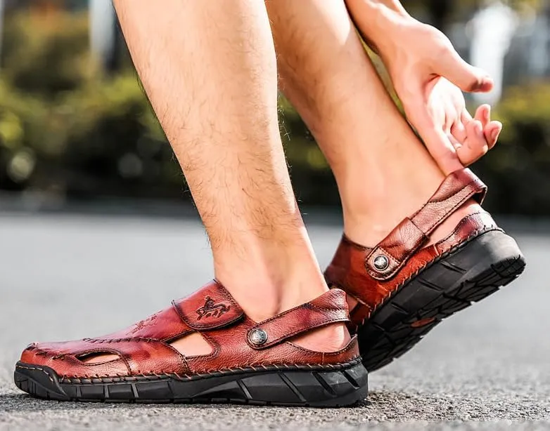 A Pair of Summer Sandals, Trendy Open Toed Loafers, Beach Vacation ，Great for Driving and Walking Casual Sandals