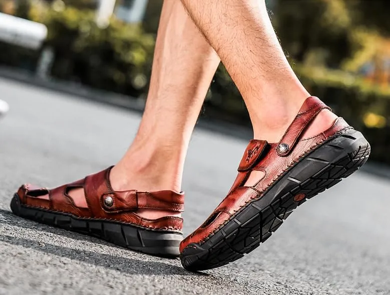 A Pair of Summer Sandals, Trendy Open Toed Loafers, Beach Vacation ，Great for Driving and Walking Casual Sandals