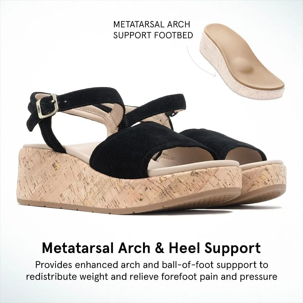ABEO Solstice Buckle Sandals For Women | Arch Support Sandals | Ball of Foot Pain Relief | Built-In Metatarsal Pads Women