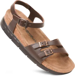 AEROTHOTIC Comfortable Genuine Leather Platform Sandals with Arch Support Stylish Adjustable Ankle Strap Slip On Vacations Travel Outdoor Wedge Sandals for Women