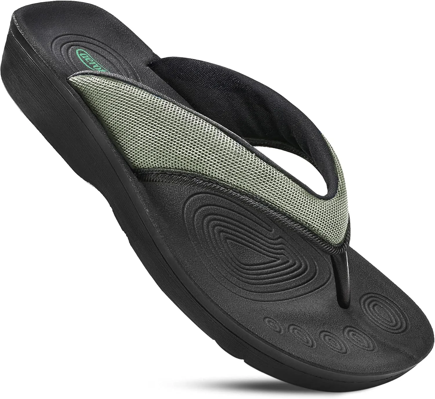 AEROTHOTIC Comfy Open Toe Arch Support Flip Flops for Women Cushion Padded Stylish Straps Dressy Sandals Walking Travel Beach Wear