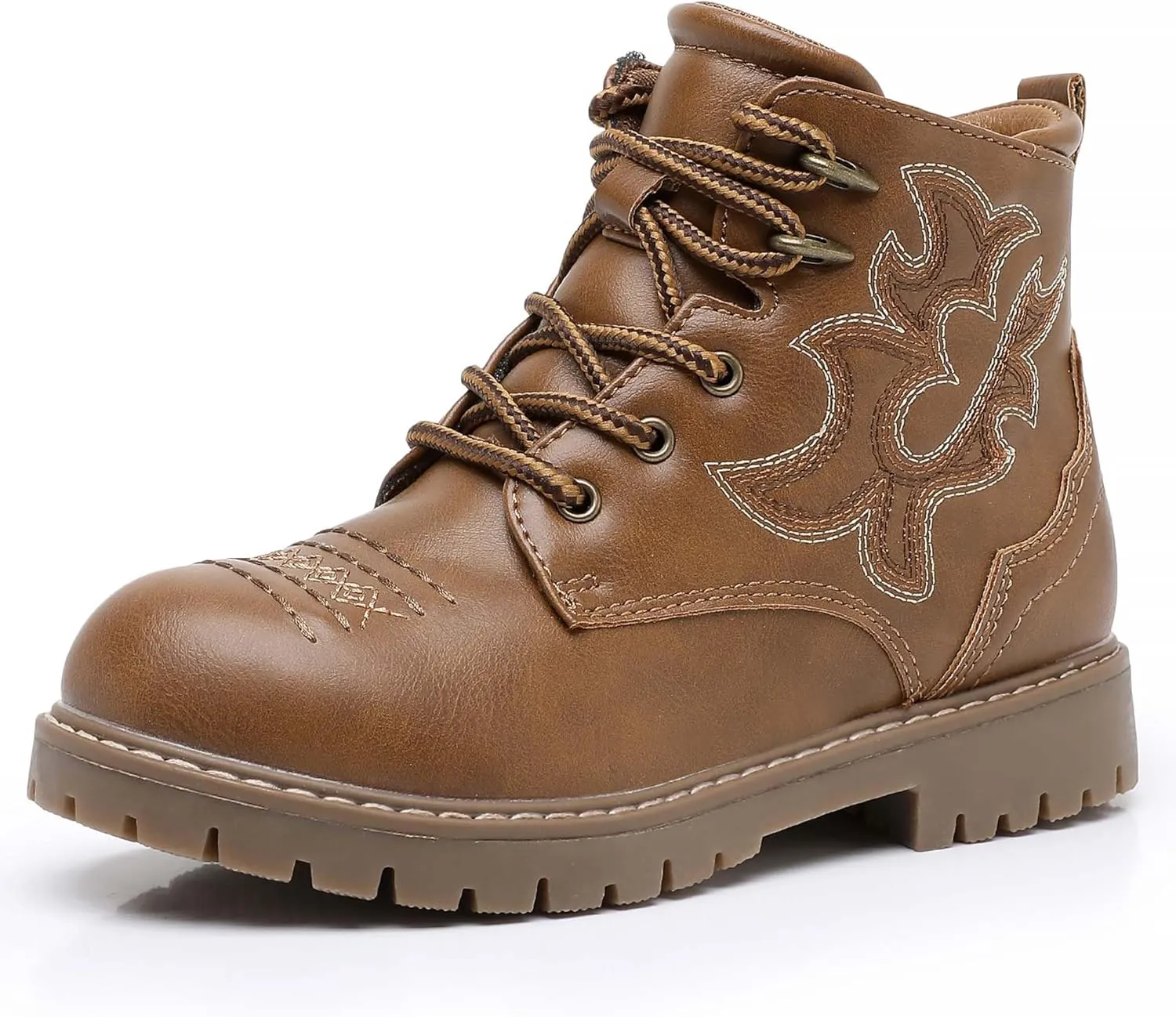 Ahannie Boys Girls Boots Kids Combat Ankle Boots Embroidered Stylish Fall Shoes with Side Zipper(Toddler/Little Kid/Big Kid)