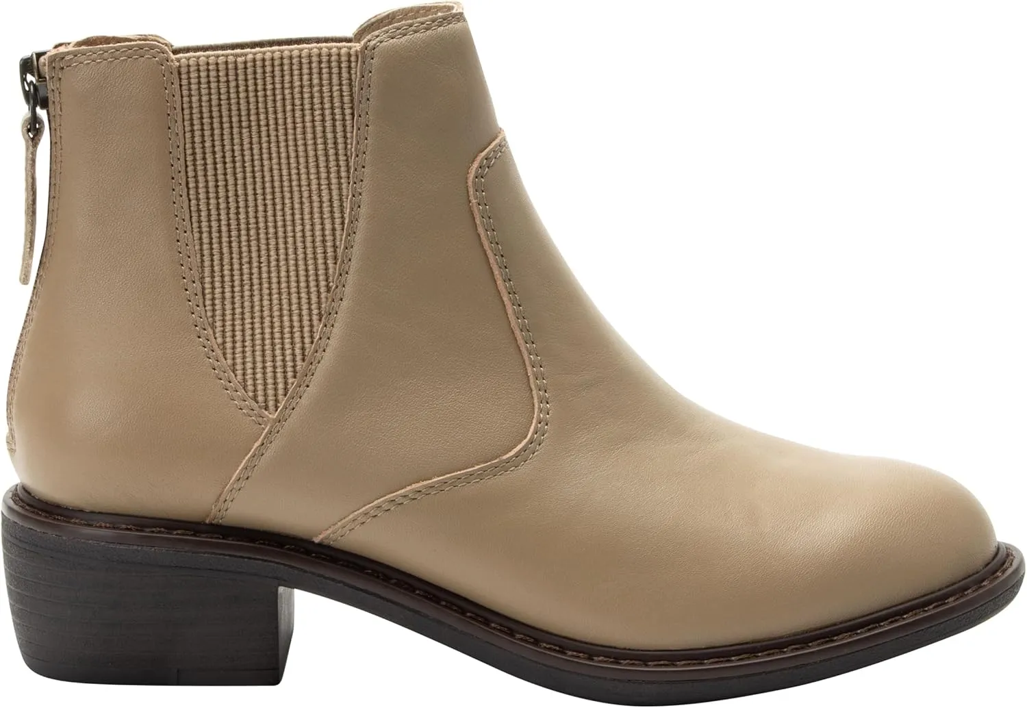Alegria Womens Meadow Back Zipper Leather Low Heel Ankle Boot