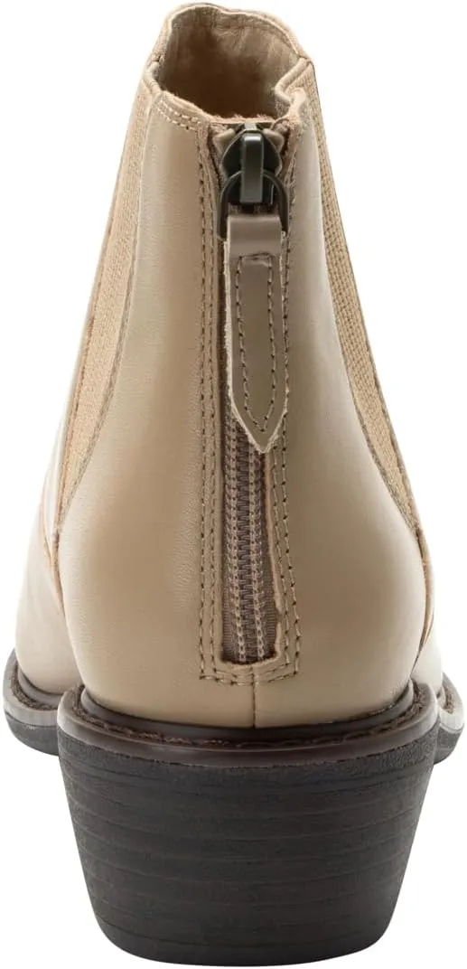 Alegria Womens Meadow Back Zipper Leather Low Heel Ankle Boot