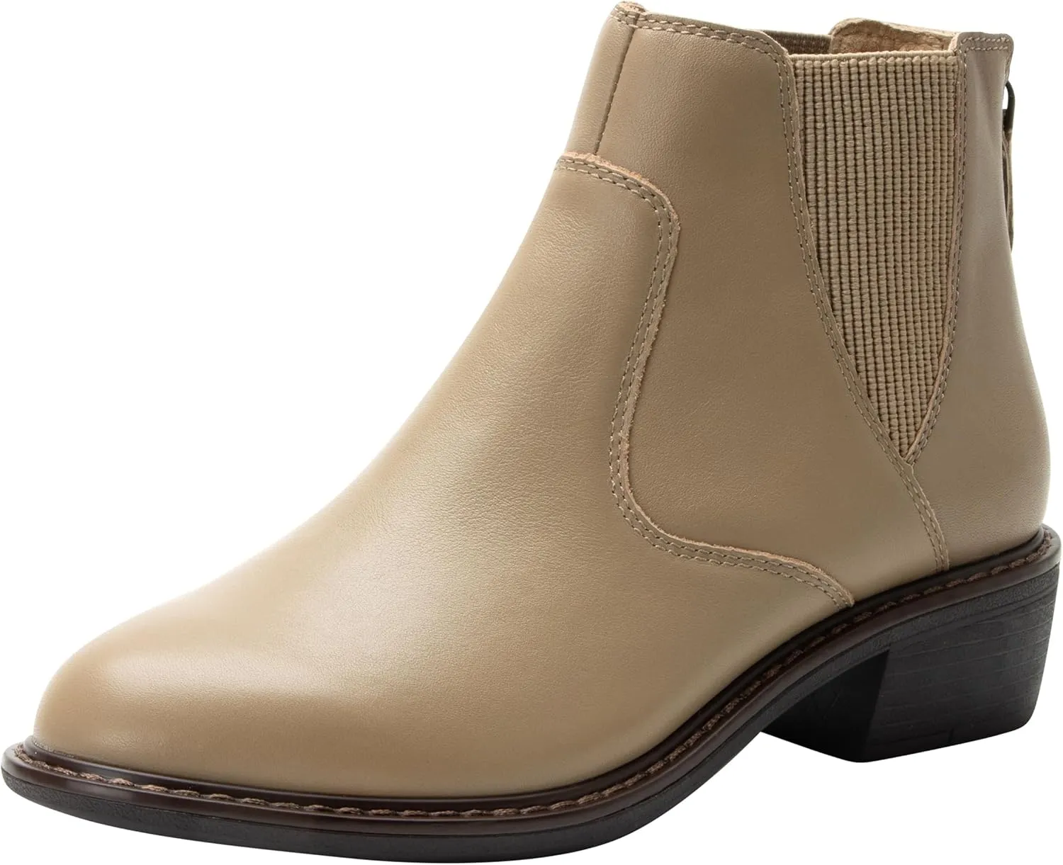 Alegria Womens Meadow Back Zipper Leather Low Heel Ankle Boot