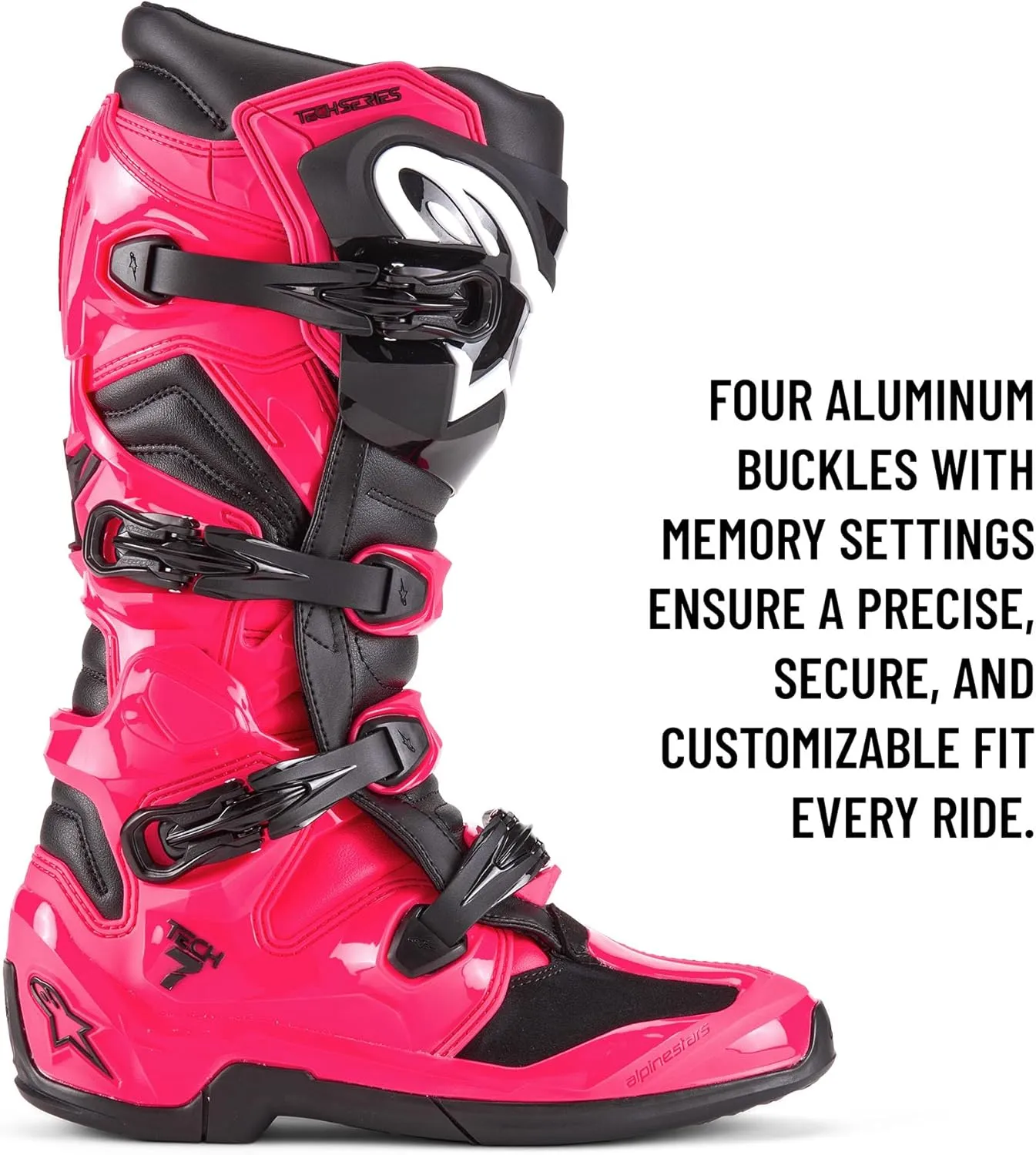 Alpinestars Tech 7 Boots, High-Performance Motocross Boots, CE-Certified, 10, Diva Pink/Black