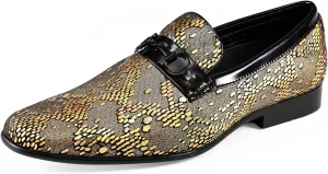 Amali Men's Paisley Metallic Erin Driving Smoking Slip On Loafer Dress Shoe