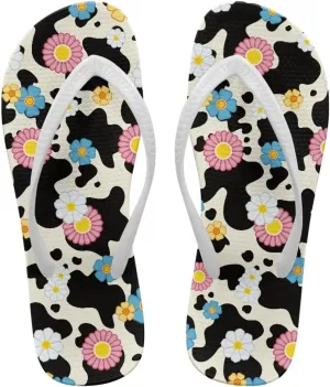 Animal Print Sandals Women Stylish Non-Slip Casual Beach Comfortable Summer Lightweight Flip Flops