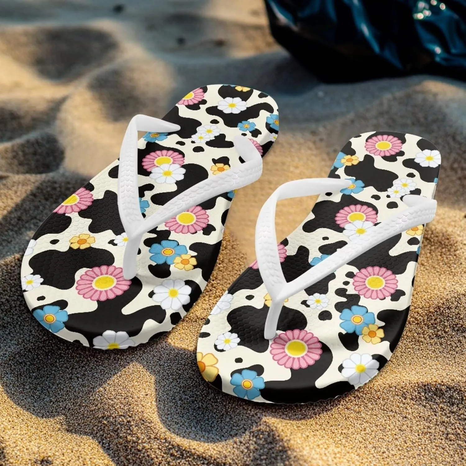Animal Print Sandals Women Stylish Non-Slip Casual Beach Comfortable Summer Lightweight Flip Flops