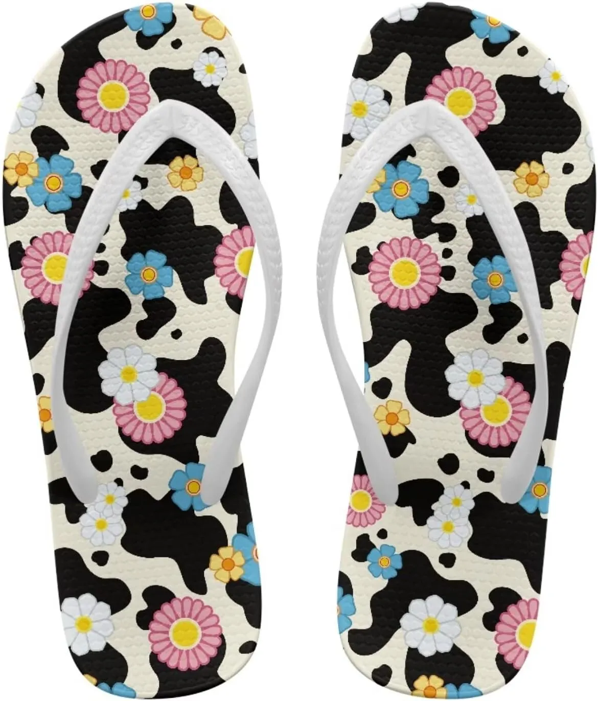 Animal Print Sandals Women Stylish Non-Slip Casual Beach Comfortable Summer Lightweight Flip Flops