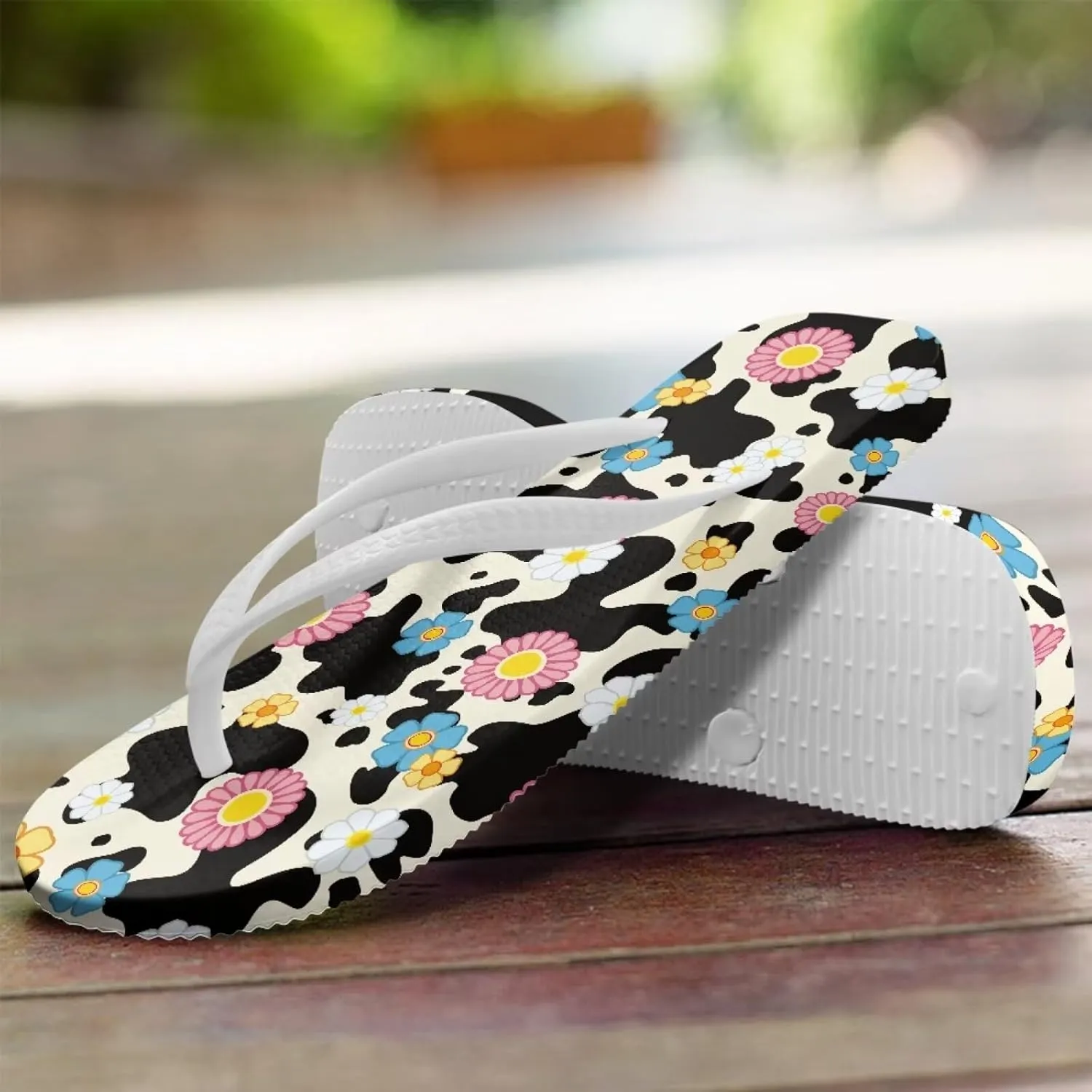 Animal Print Sandals Women Stylish Non-Slip Casual Beach Comfortable Summer Lightweight Flip Flops