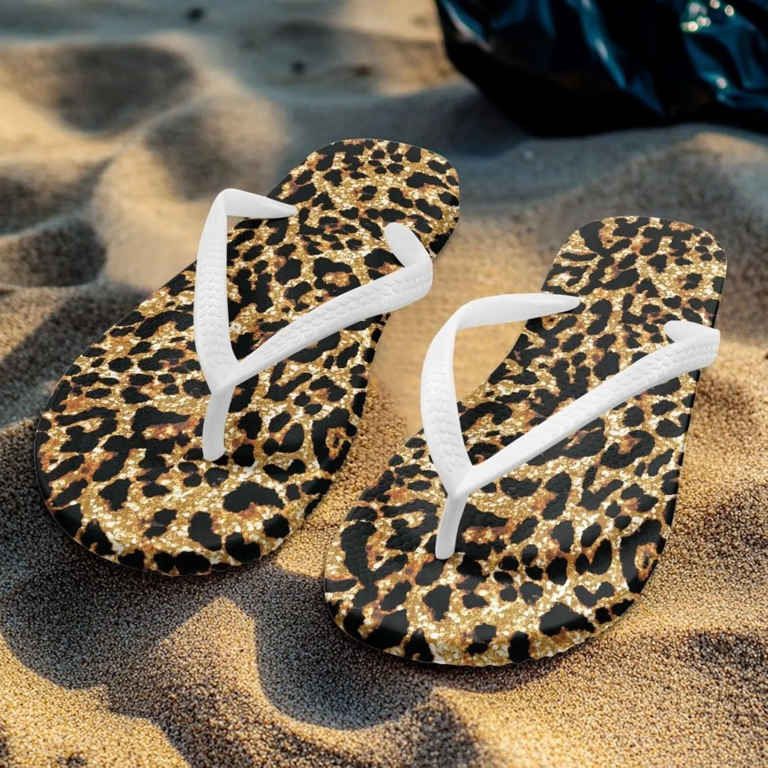 Animal Print Sandals Women Stylish Non-Slip Casual Beach Comfortable Summer Lightweight Flip Flops