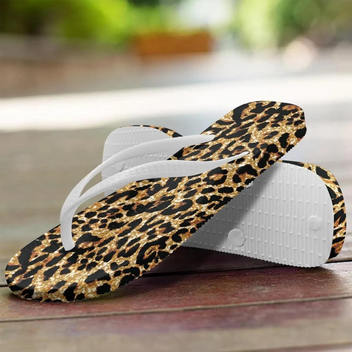 Animal Print Sandals Women Stylish Non-Slip Casual Beach Comfortable Summer Lightweight Flip Flops