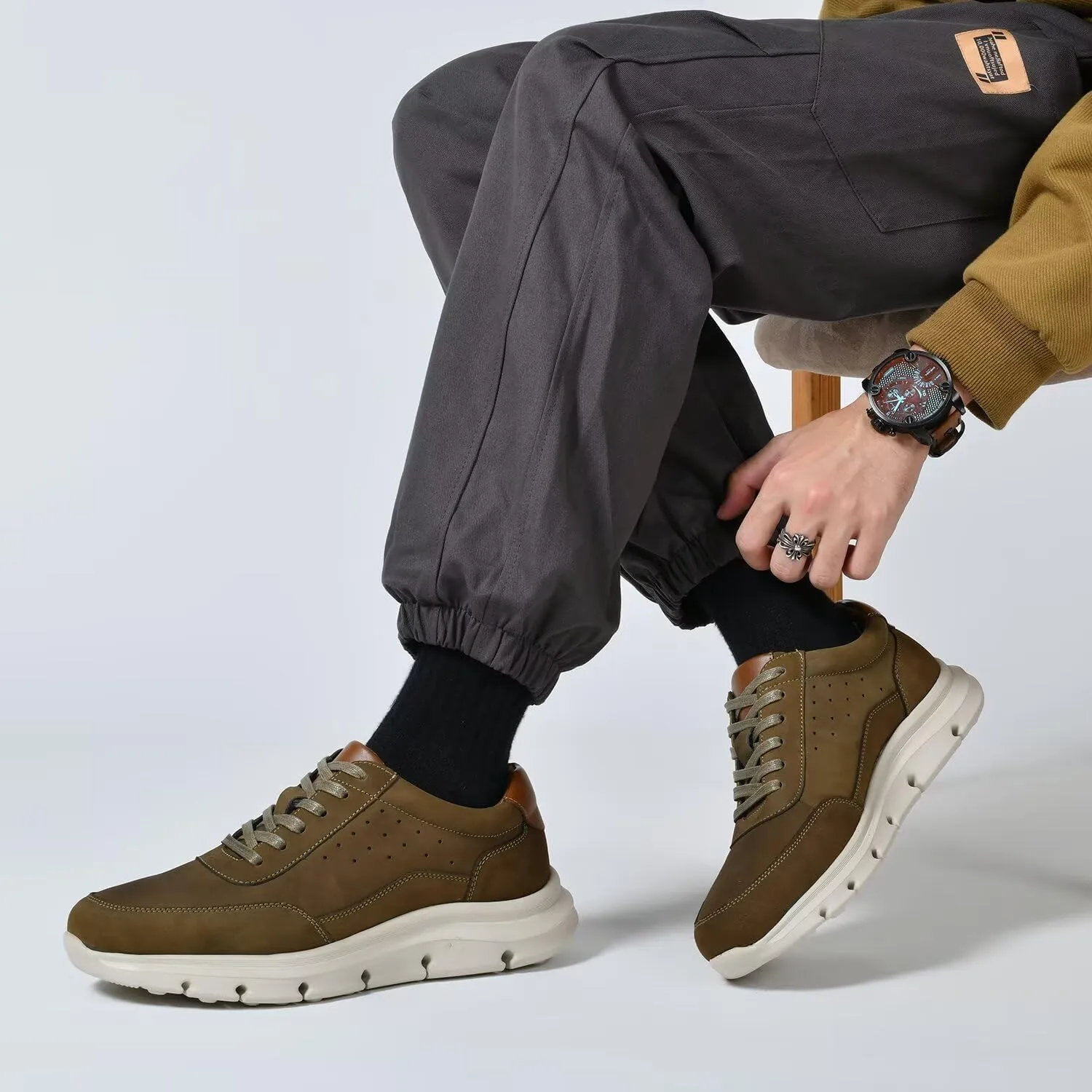 Arkbird Leather Loafers, Casual Slip-On Sneaker Shoes for Men