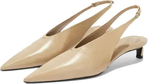Arqa Kitten Heels Pumps for Women Closed Pointed Toe Slingback 1.18 in Heels with Buckle Dress Shoes for Dating Party Working