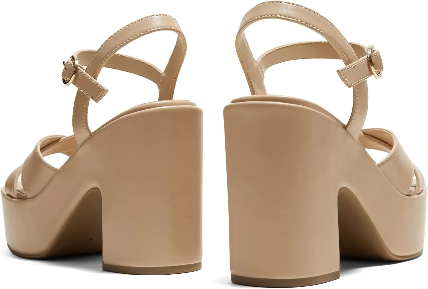 Arromic Women's Crisscross Band Platform High Heel Sandals with 4-Inch Chunky Heels Ankle Strap Stylish Y2K Heeled Shoes for Party, Wedding, Evening Events