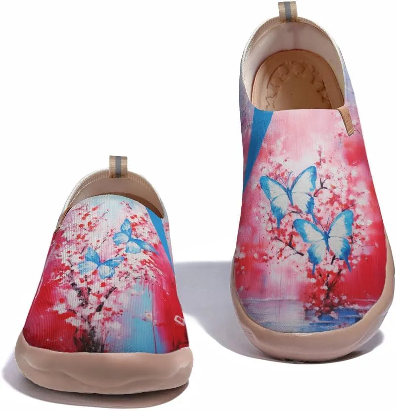 Art Painted Shoes for Women Knit Slip On Loafers Lightweight Casual Walking Sneaker