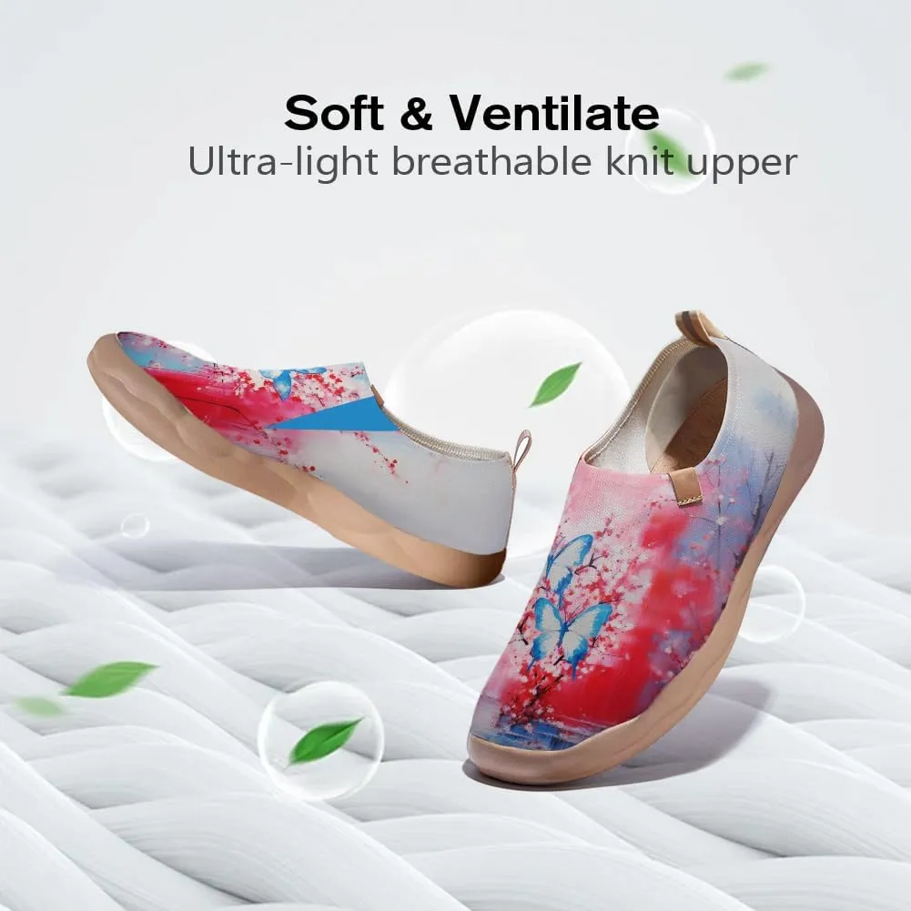 Art Painted Shoes for Women Knit Slip On Loafers Lightweight Casual Walking Sneaker