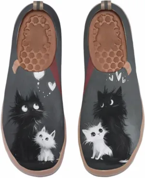 Art Painted Shoes for Women Knit Slip On Loafers Lightweight Casual Walking Sneaker