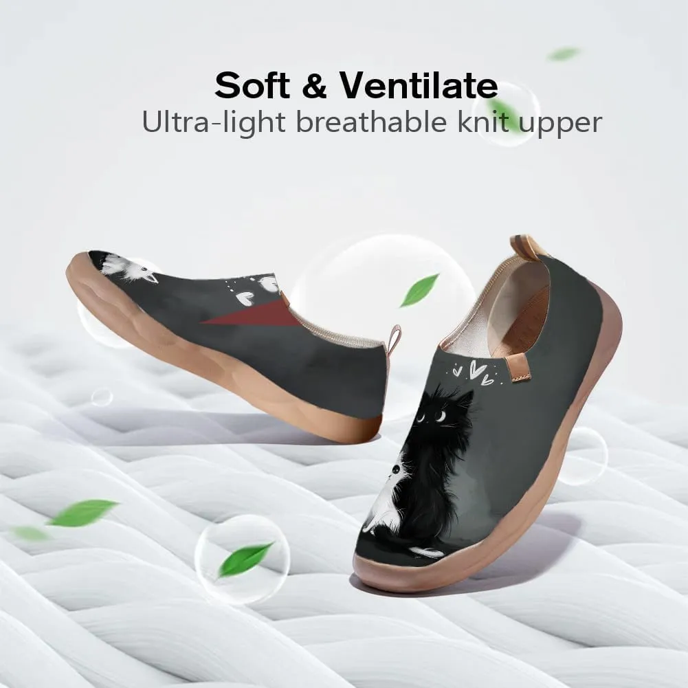 Art Painted Shoes for Women Knit Slip On Loafers Lightweight Casual Walking Sneaker