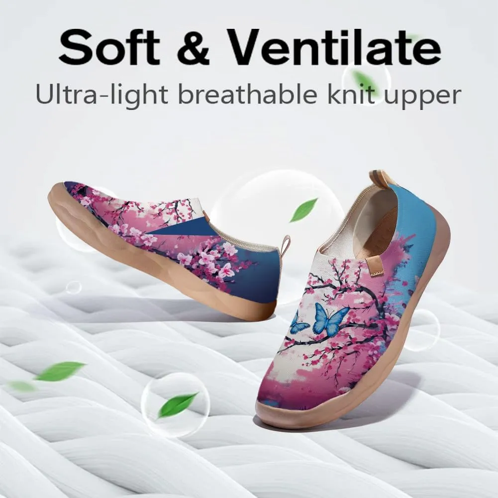 Art Painted Shoes for Women Knit Slip On Loafers Lightweight Casual Walking Sneaker