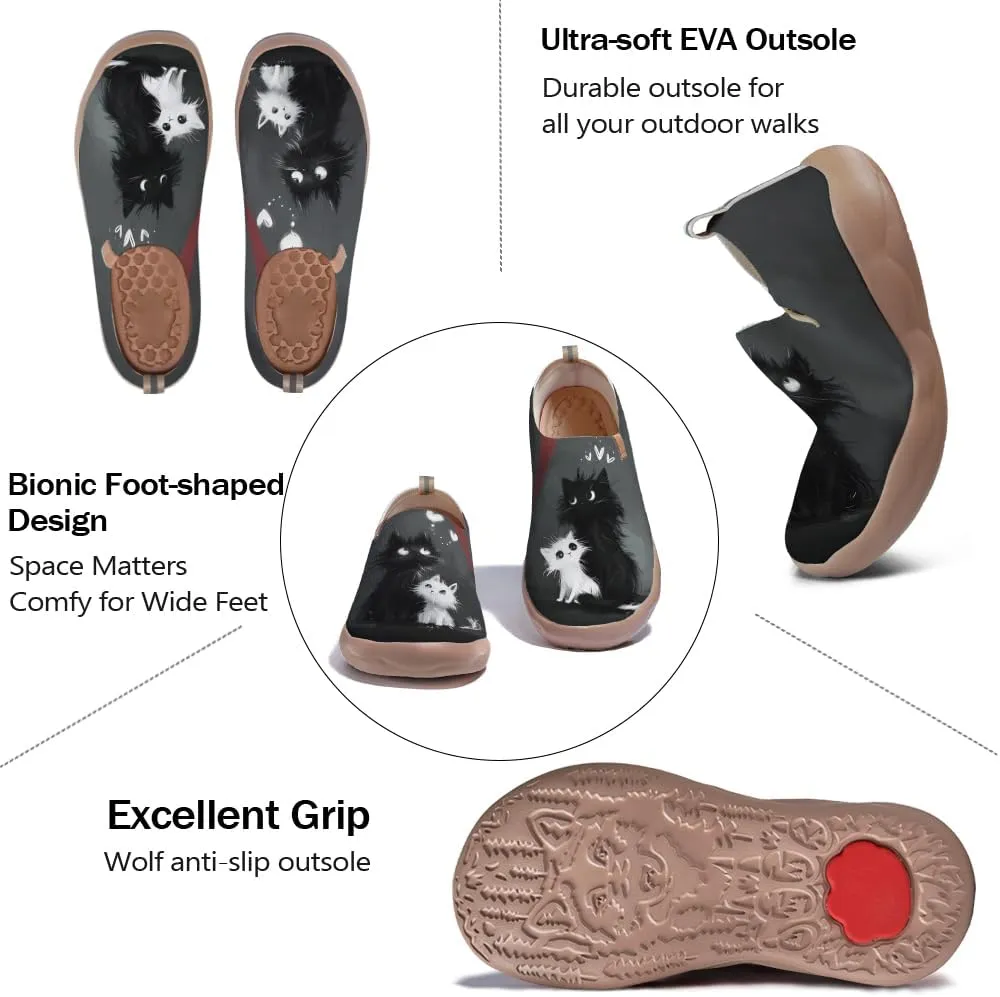 Art Painted Shoes for Women Knit Slip On Loafers Lightweight Casual Walking Sneaker
