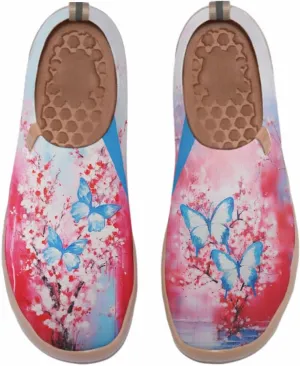 Art Painted Shoes for Women Knit Slip On Loafers Lightweight Casual Walking Sneaker