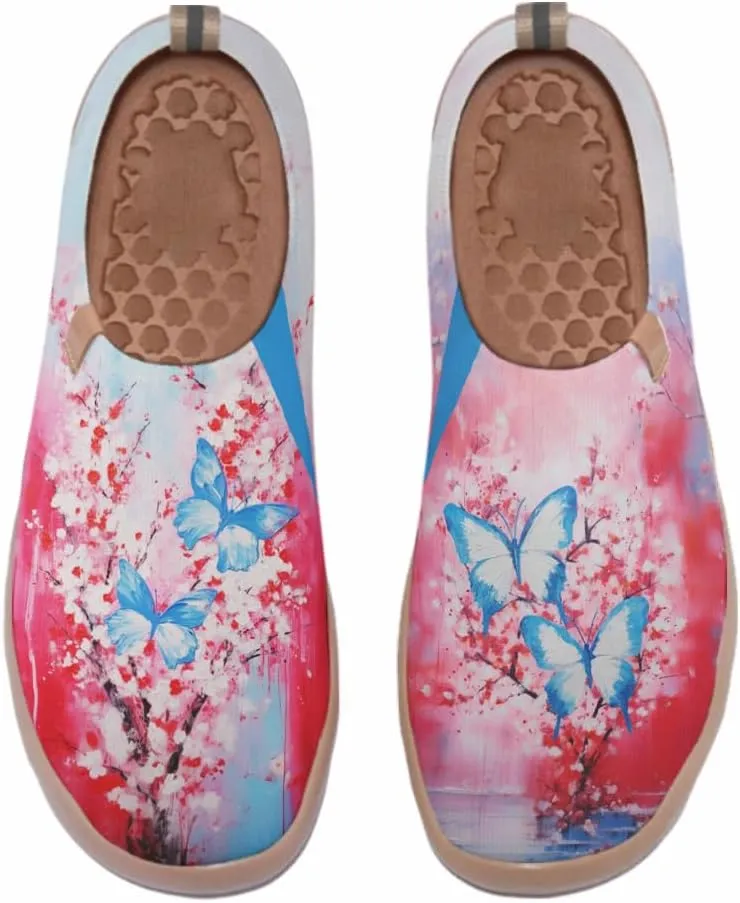 Art Painted Shoes for Women Knit Slip On Loafers Lightweight Casual Walking Sneaker