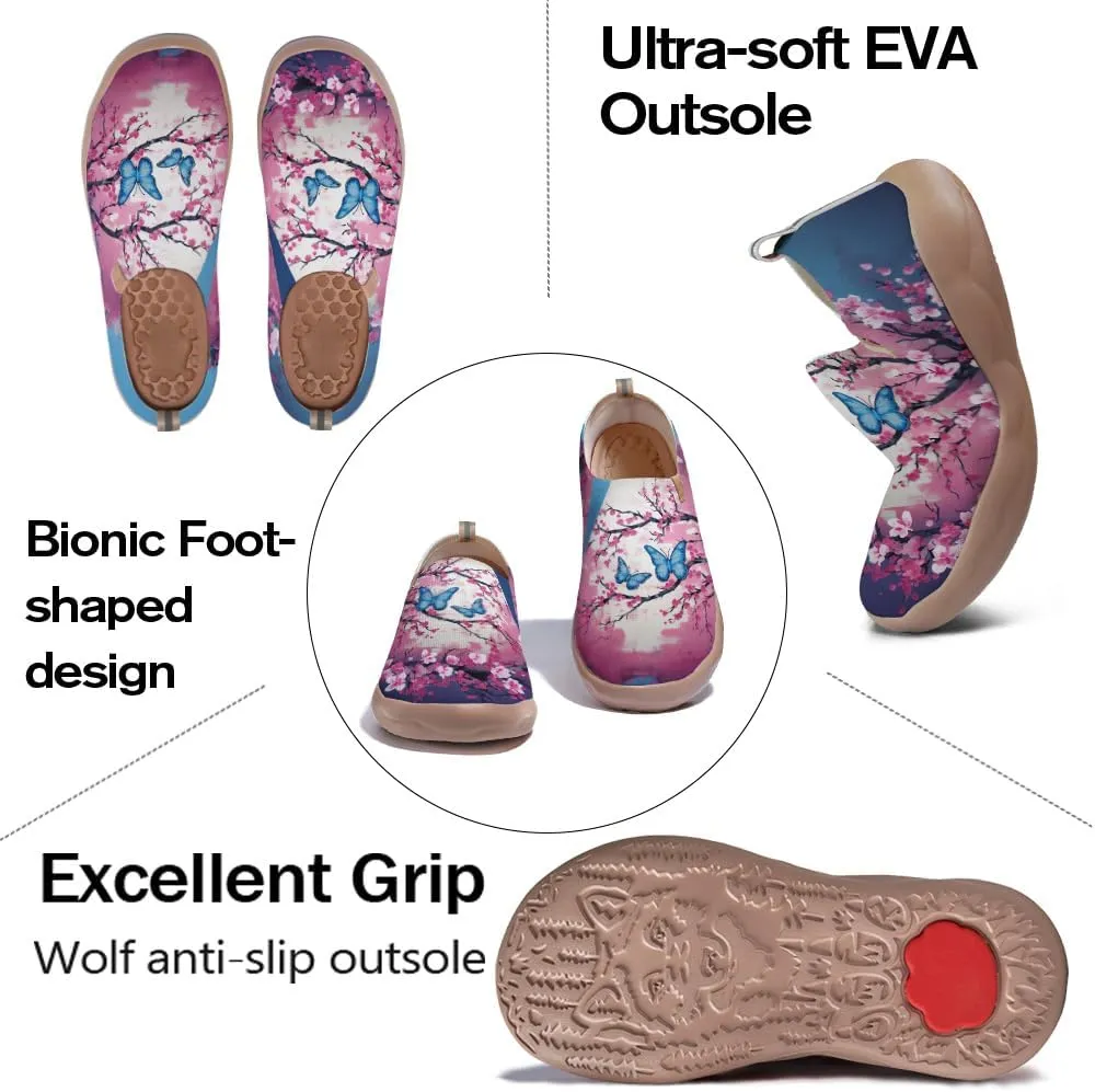 Art Painted Shoes for Women Knit Slip On Loafers Lightweight Casual Walking Sneaker