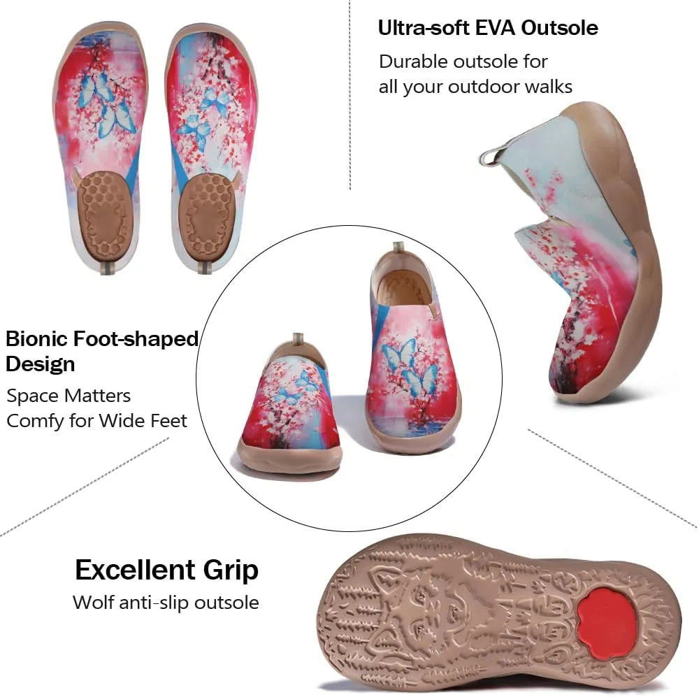 Art Painted Shoes for Women Knit Slip On Loafers Lightweight Casual Walking Sneaker