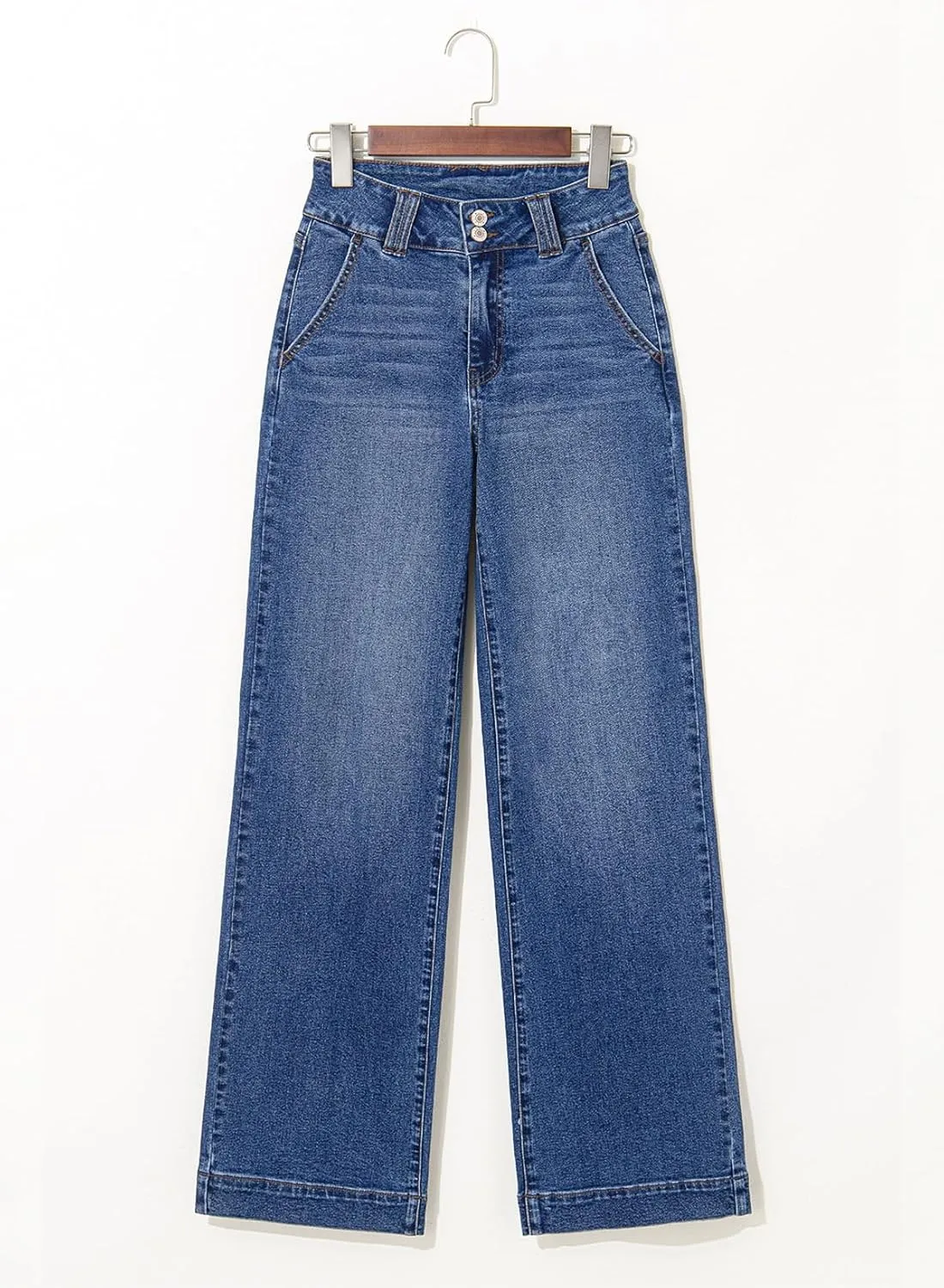 Astylish Jeans for Women Wide Leg High Waisted Stretchy Straight Leg Jean Baggy Trendy 2025 Denim Pants with Slanted Pockets
