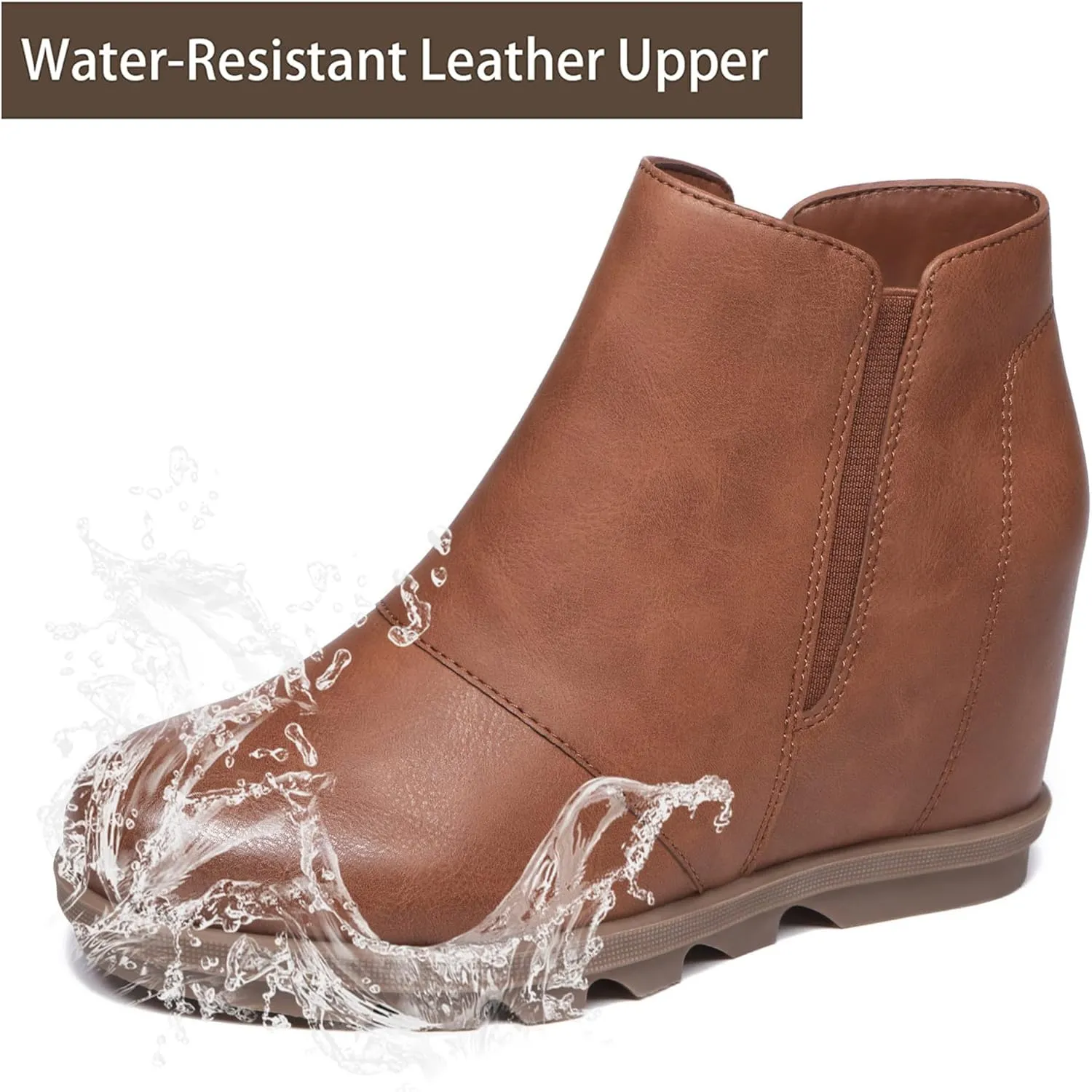 Athlefit Wedge Booties for Women with Heel Hidden Wedge Boots Comfortable Ankle Boots
