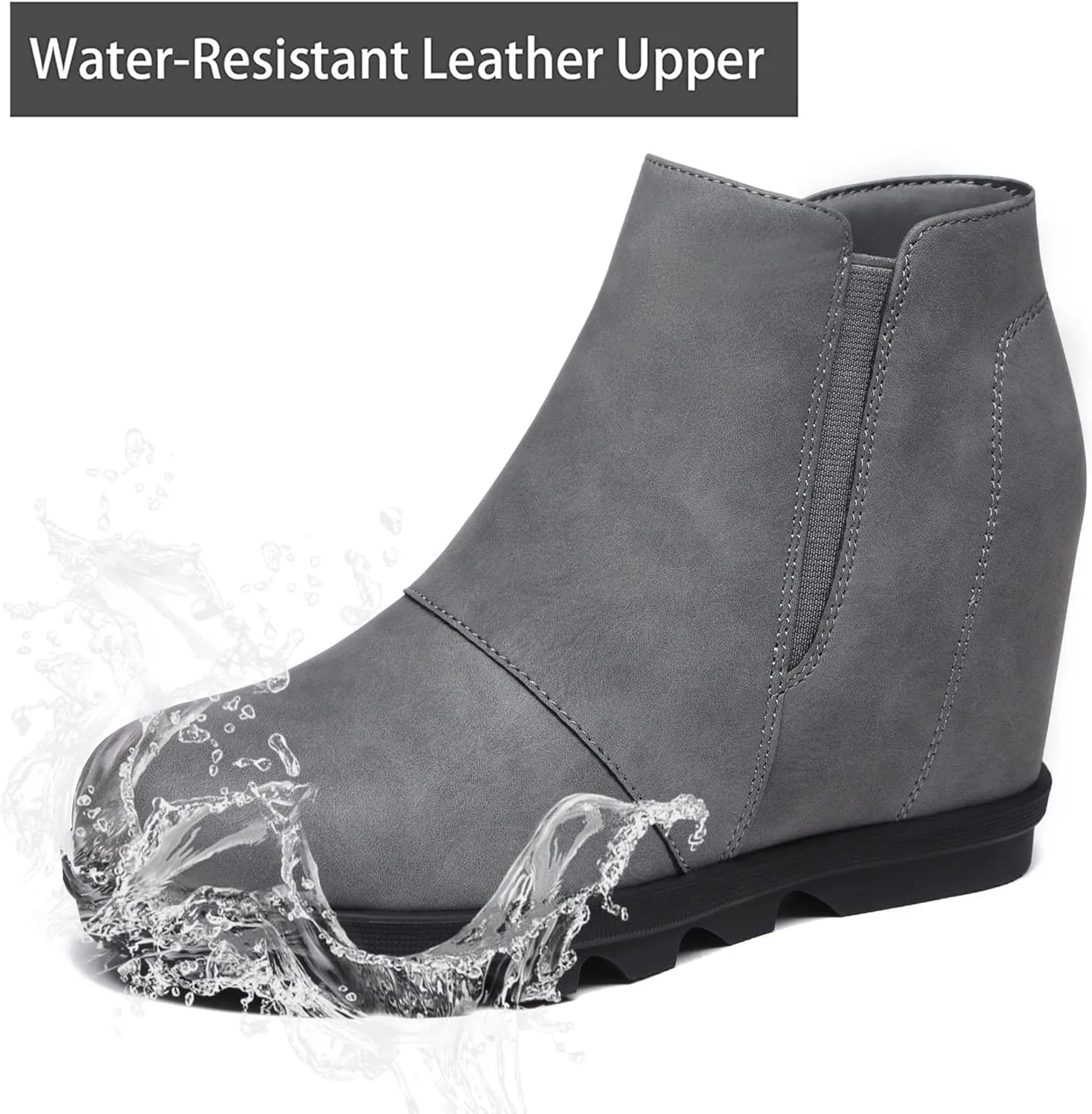 Athlefit Wedge Booties for Women with Heel Hidden Wedge Boots Comfortable Ankle Boots