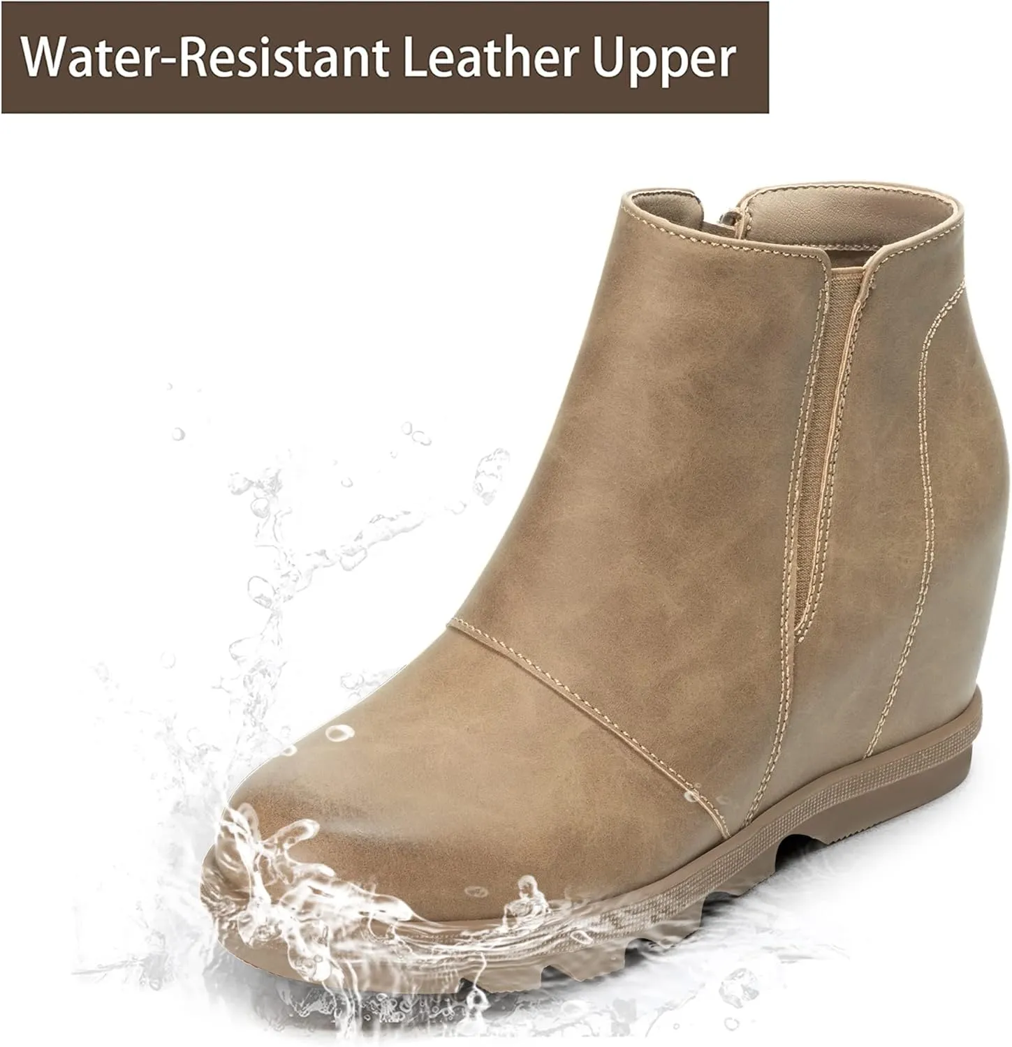 Athlefit Wedge Booties for Women with Heel Hidden Wedge Boots Comfortable Ankle Boots