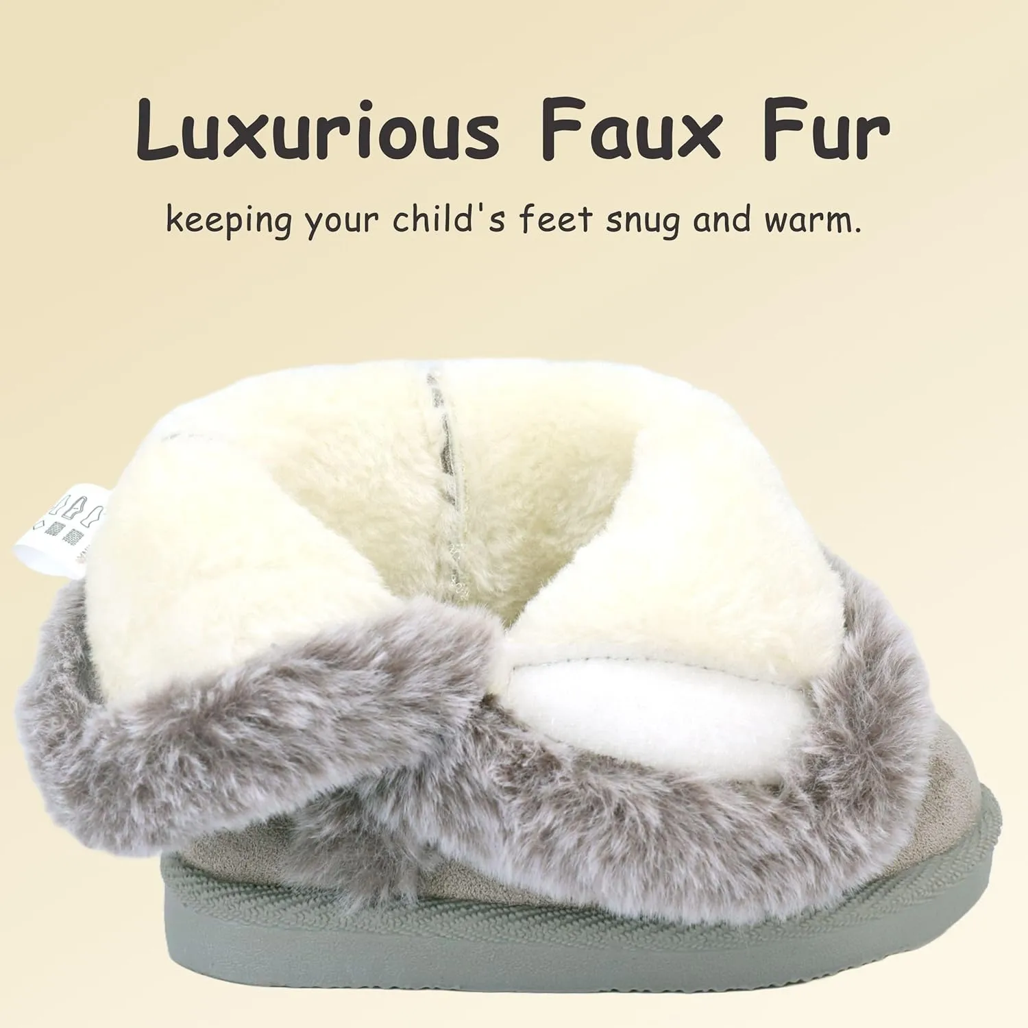 Baby Girls Winter Boots Toddler Kid Fashion Fur Lined Lightweight Warm Snow Boots for Everyday Wear