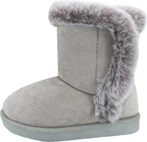 Baby Girls Winter Boots Toddler Kid Fashion Fur Lined Lightweight Warm Snow Boots for Everyday Wear
