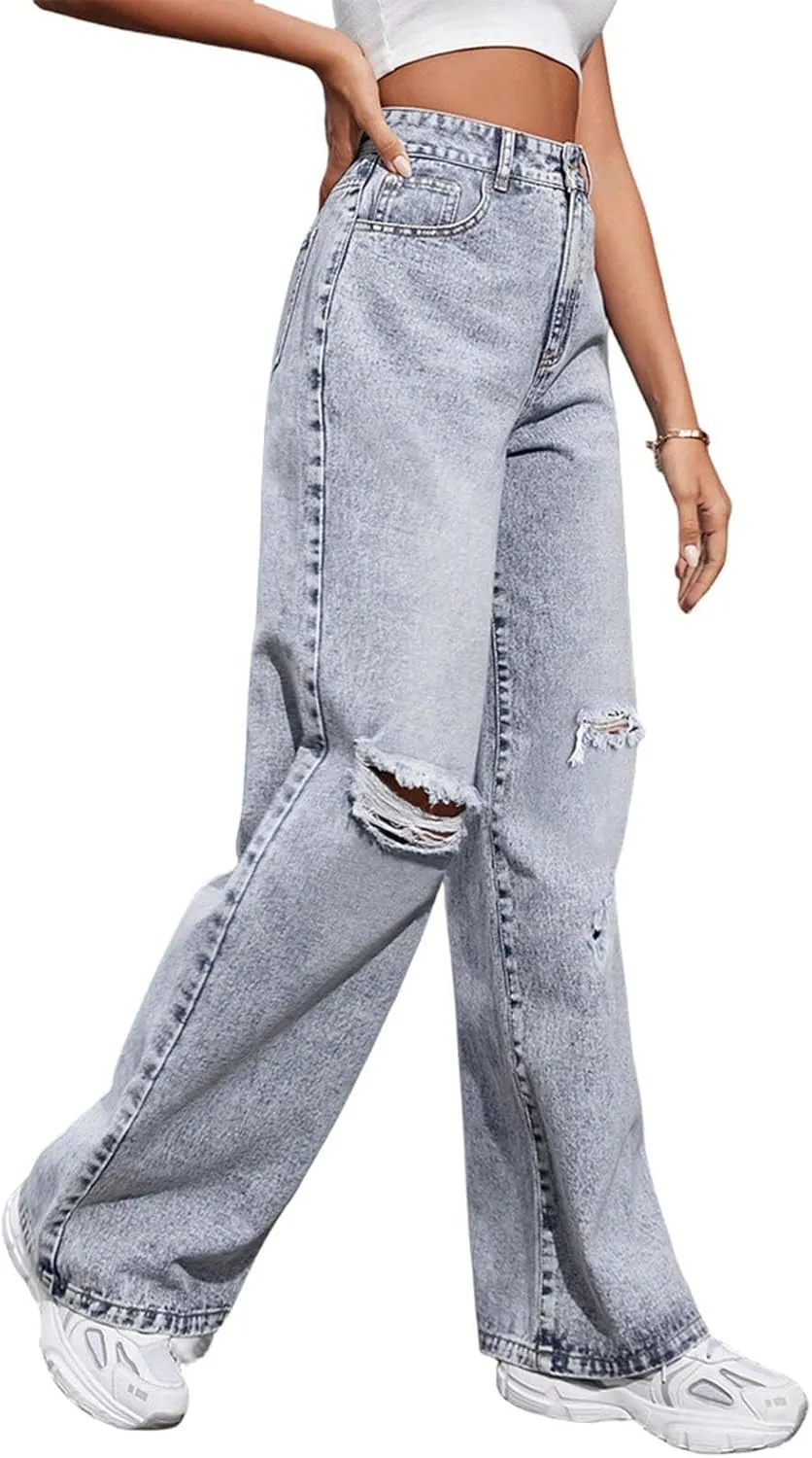 Baggy Jeans for Women Y2K High Street Boyfriend Pants Vintage Jeans Aesthetic Clothing Teen Girls Streetwear Hiphop
