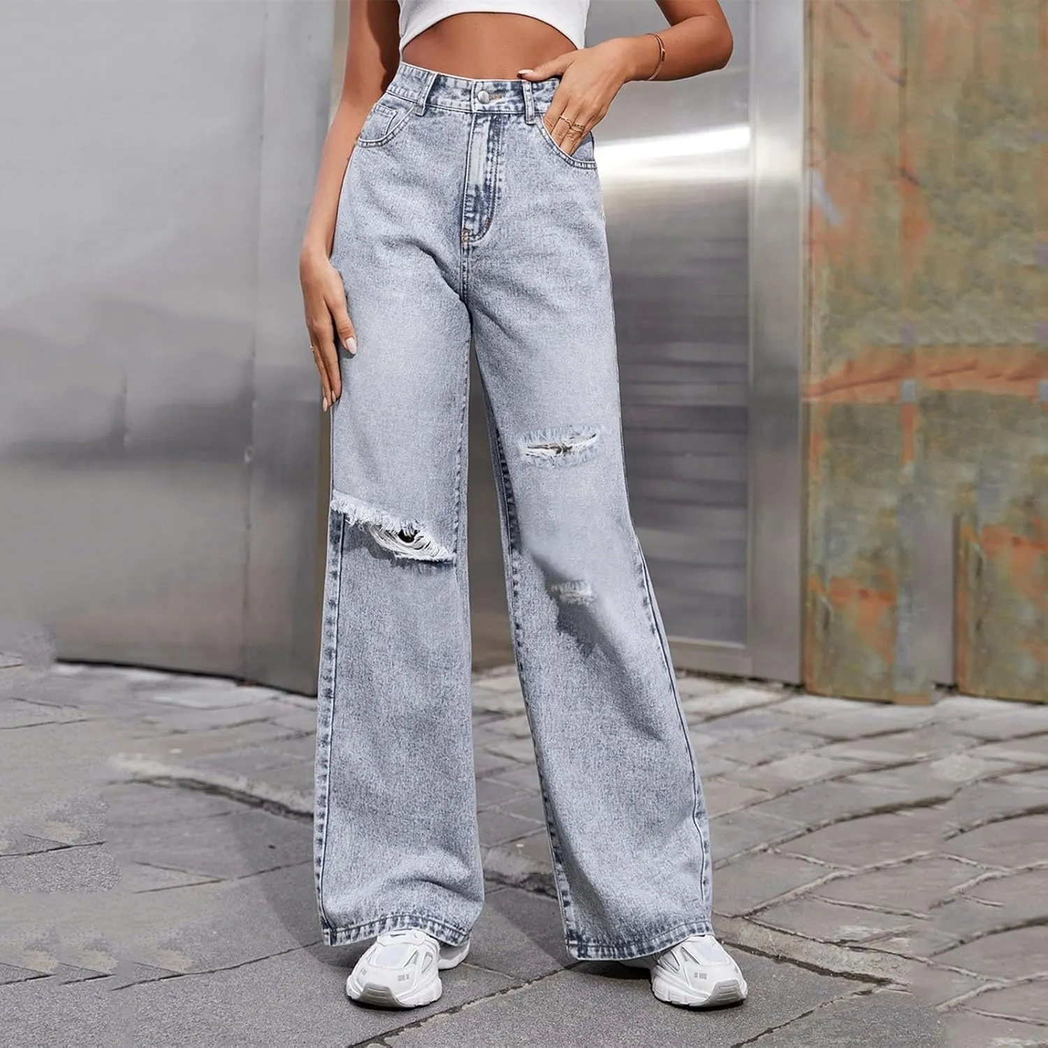 Baggy Jeans for Women Y2K High Street Boyfriend Pants Vintage Jeans Aesthetic Clothing Teen Girls Streetwear Hiphop