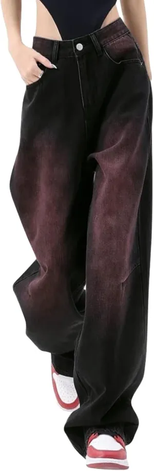 Baggy Jeans for Women Y2K High Street Boyfriend Pants Vintage Jeans Aesthetic Teen Girls Hiphop Streetwear