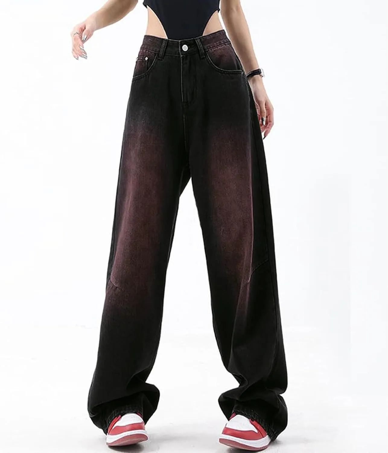 Baggy Jeans for Women Y2K High Street Boyfriend Pants Vintage Jeans Aesthetic Teen Girls Hiphop Streetwear