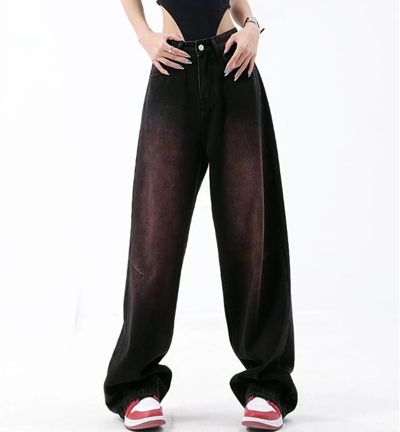 Baggy Jeans for Women Y2K High Street Boyfriend Pants Vintage Jeans Aesthetic Teen Girls Hiphop Streetwear
