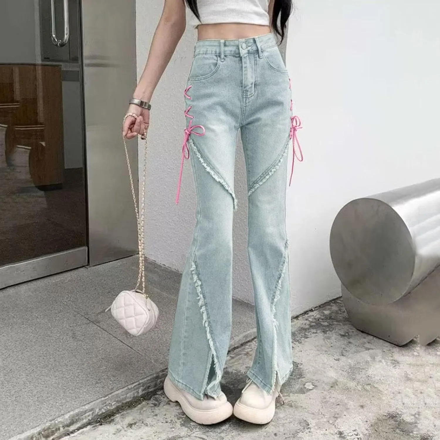 Baggy Jeans for Women Y2K High Street Pants Vintage Jeans Aesthetic Clothing Teen Girls Streetwear Hiphop