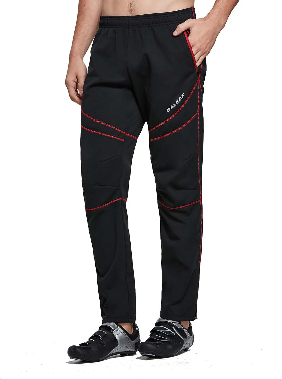 baleaf Men's Fleece Pants Winter Cycling Pants Mountain Bike Clothing Thermal Cold Weather Running Gear