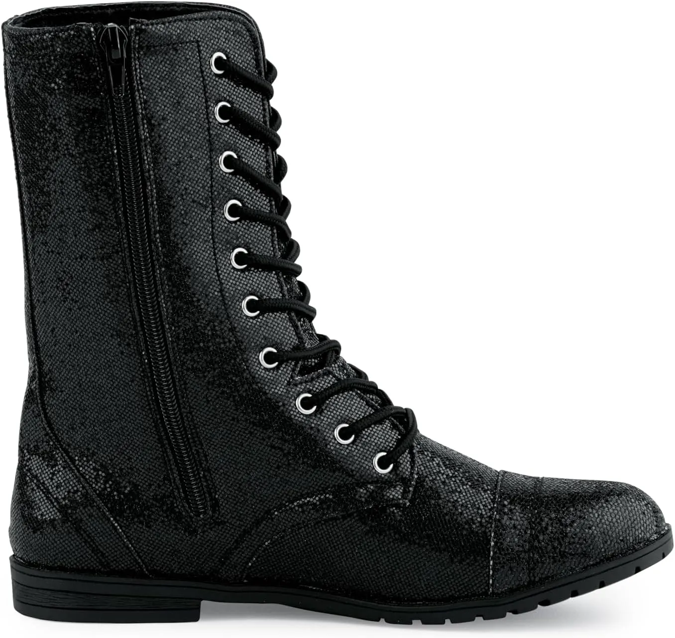 Balera Glitter Combat Boots with Zipper for Women Perfect for Dance