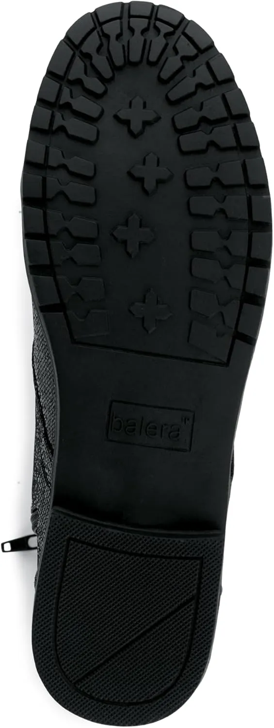 Balera Glitter Combat Boots with Zipper for Women Perfect for Dance