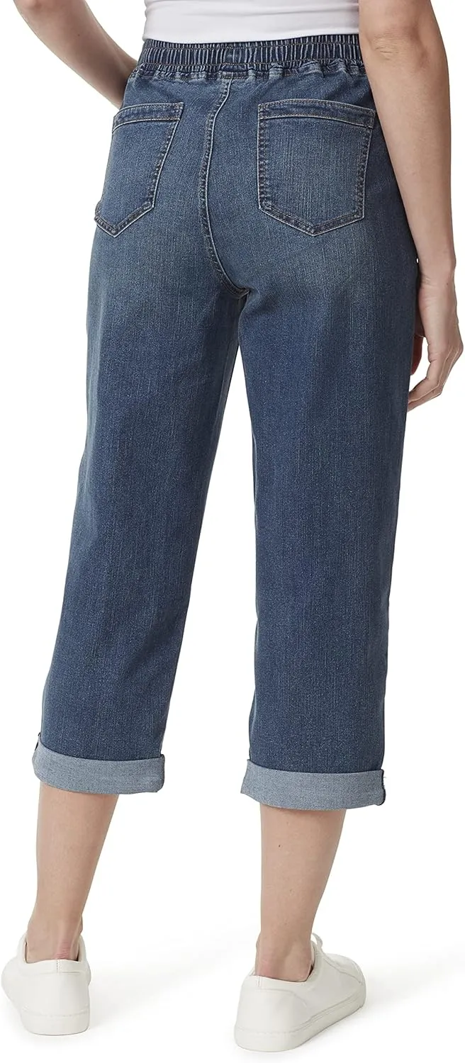 Bandolino Women's Utility Pull on High Rise Straight Leg Capri