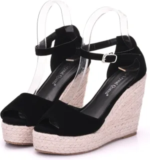 bbruriy Sandals for Women, Platform Ankle Strap Womens Sandals Open Toe Espadrille Wedge Sandals Casual Summer Womens Dress Shoes