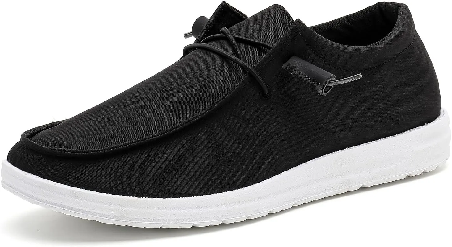 BETYSWEAR Men's Casual Slip-On Loafers - Lightweight Breathable Canvas Boat Shoes for Men